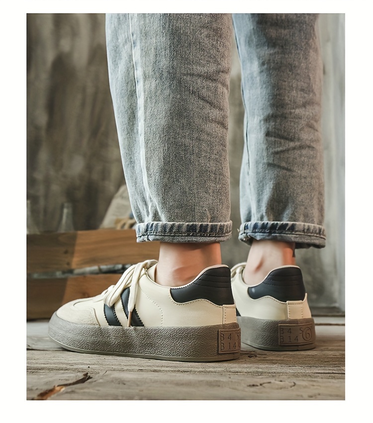 Zapatos De Skate De Moda Para Hombres, Cómodos Y Antideslizantes, Con Cordones Vintage Para Actividades Al Aire Libre De Los Hombres detalles 4