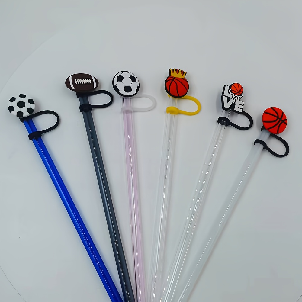 Silicone Straw Topper Cartoon Ball Straw Cover Reusable - Temu