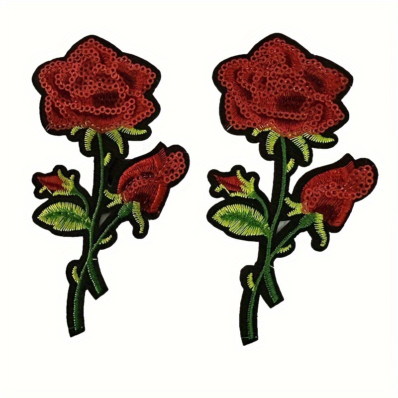 Embroidery Label Embroidery Stickers Accessories Roses Sea - Temu