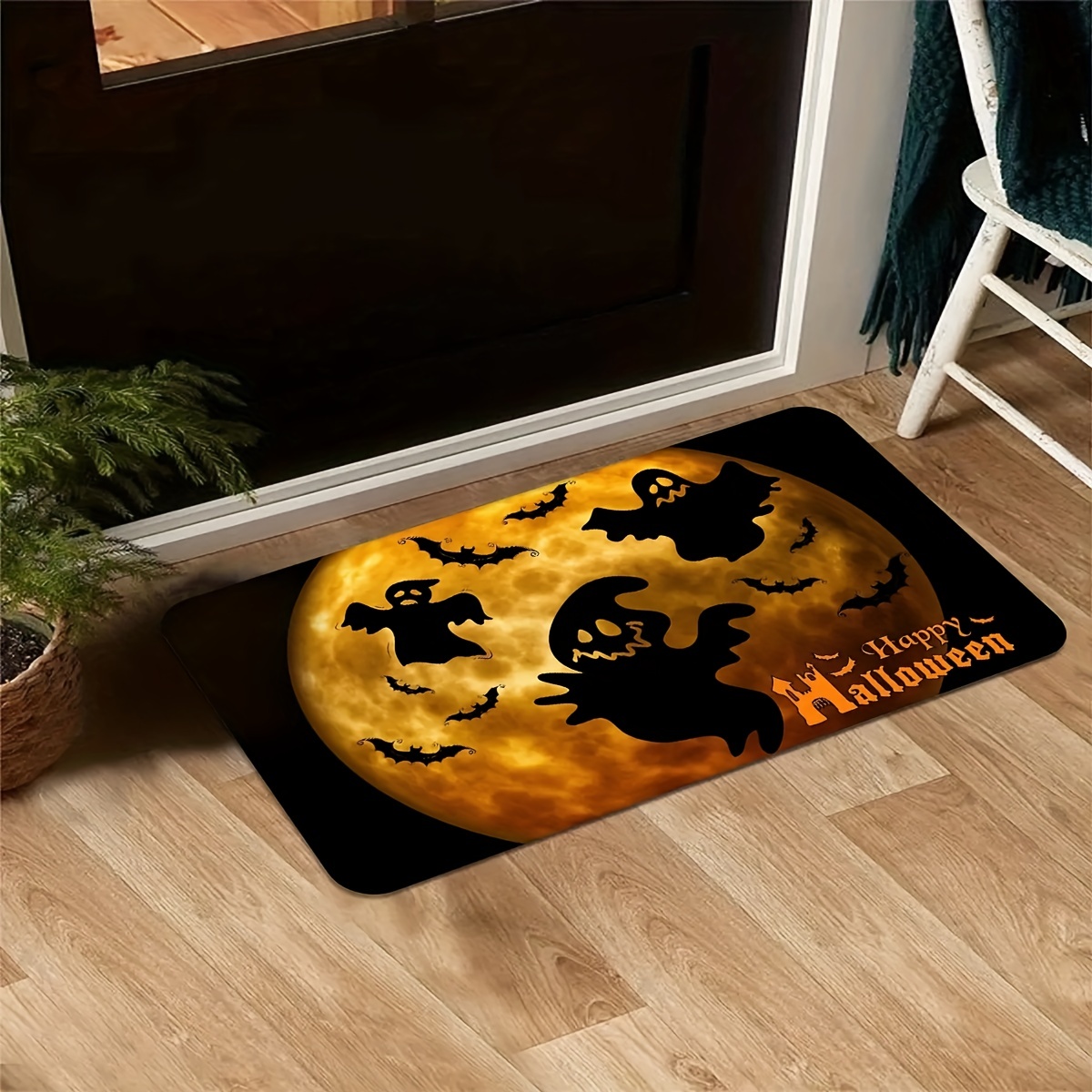 Soft Oil proof Kitchen Rug Halloween Ghost Waterproof Non - Temu