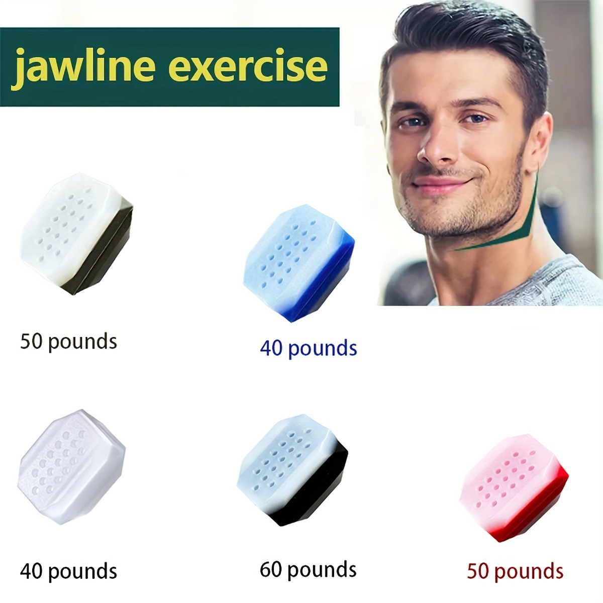 Jawline Exerciser Jaw Line Exercise Balls 40/50/60 Pound Jaw - Temu