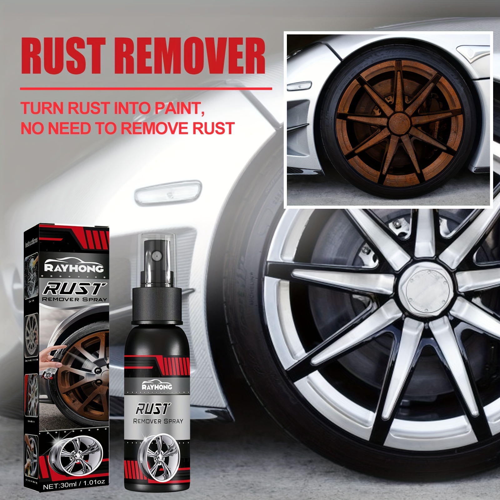 Rust Remover Car Wheel Hubs Rust Cleaning Brightening Agent - Temu