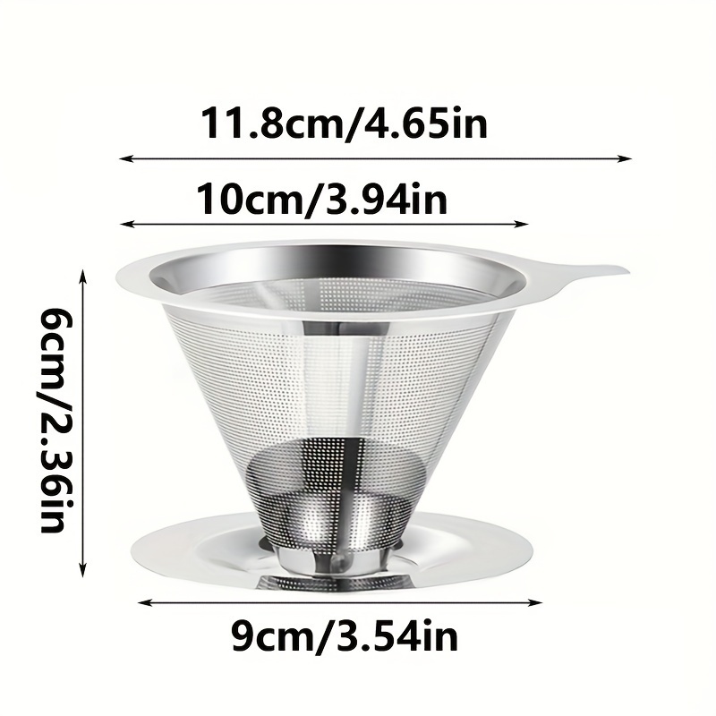 Pro Chef Kitchen Tools Stainless Steel Pour Over Coffee Maker - Reusable  Cone Shaped Dripper Filter for Paperless Single Cup Brewed Hot or Cold  Coffee and Loose Leaf Herbal Teas – Pro