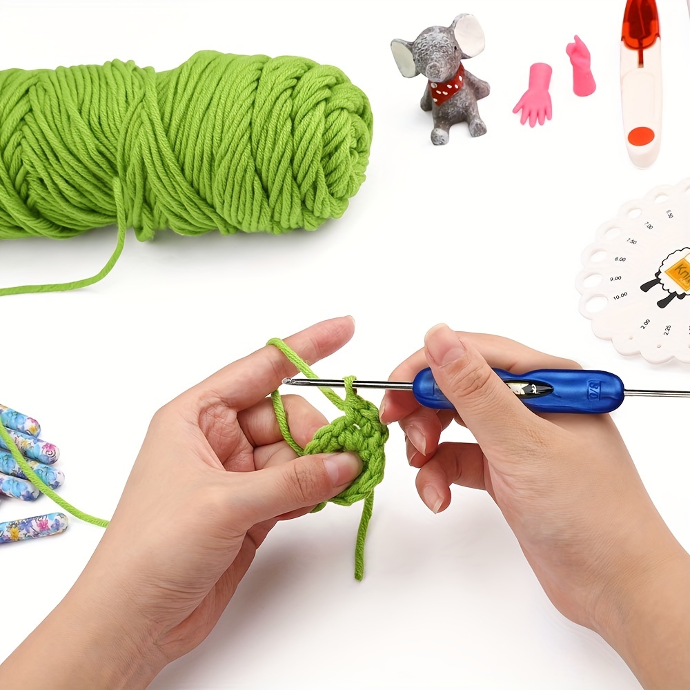 Blue Crochet Tool Set Crochet Doll Wool Thread Stainless - Temu