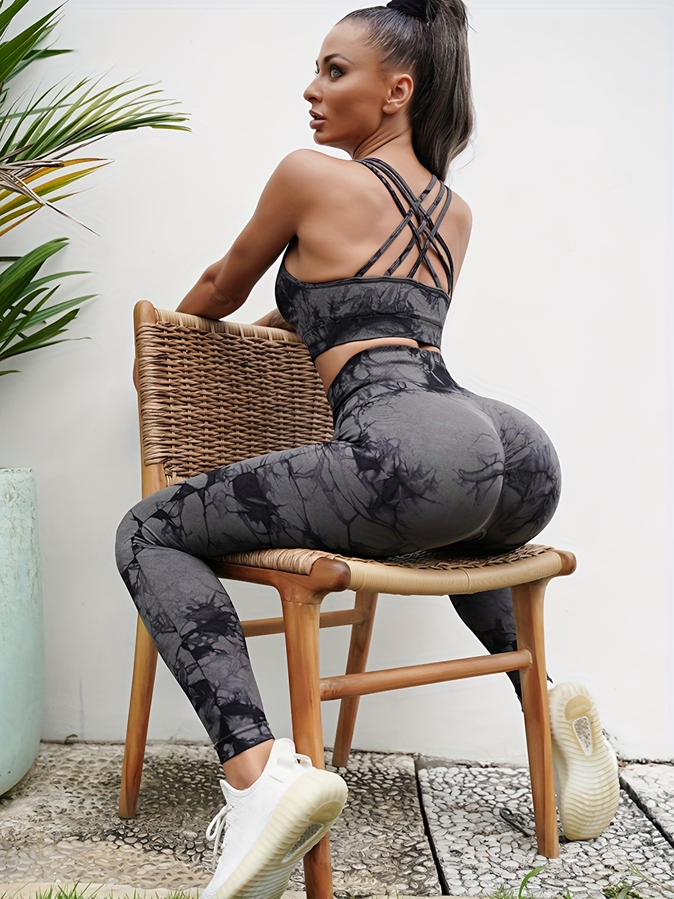 Women's Tie Dye Hip Lifting Sports Leggings - High Waist Slim Fitted Yoga  Fitness Workout Gym Sports Pants for Activewear