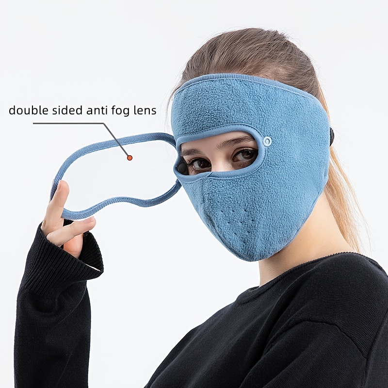 Chapeau de masque extérieur, masque de ski respirant en polaire polaire  avec lunettes, couverture de visage pour femmes - Temu France