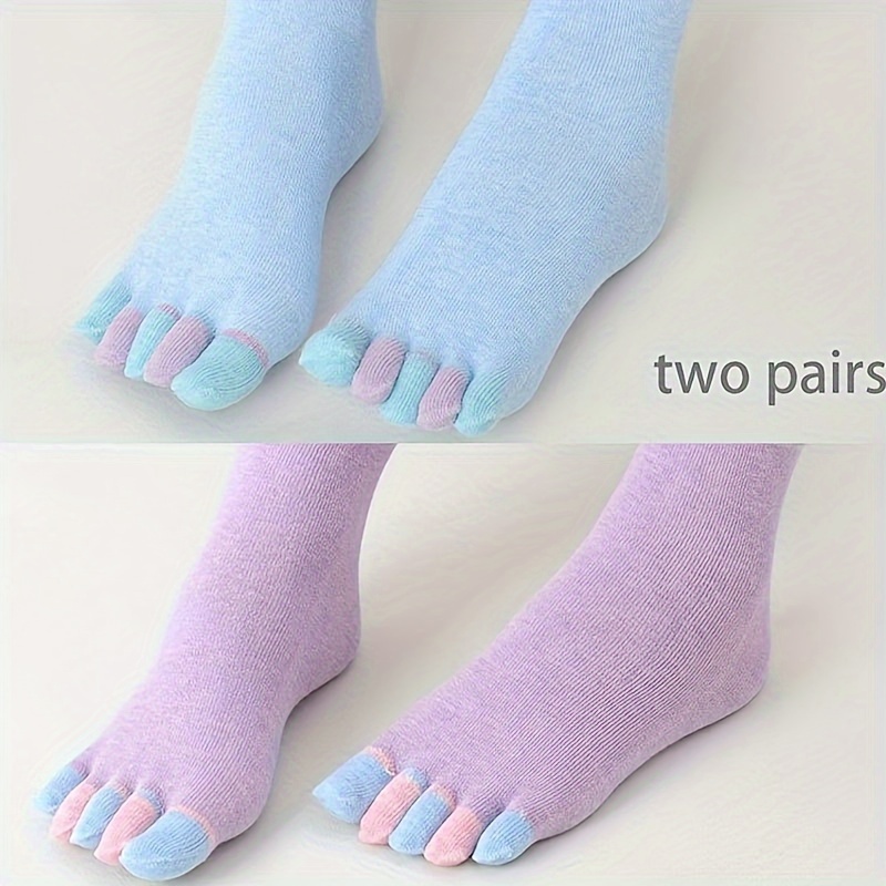 Unisex Five Finger Toe Socks Cotton Blend Solid Breathable Hosiery Sport  Casual、