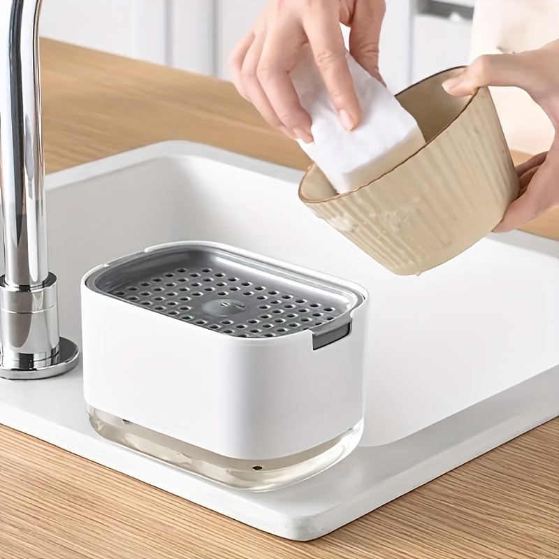 Dish Soap Dispenser and Sponge Holder 2 in 1 Gadgets Dishwashing