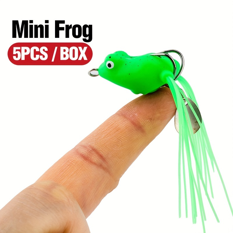 Soft Frog Fishing Lure Set 3d Eyes Soft Plastic Floating - Temu