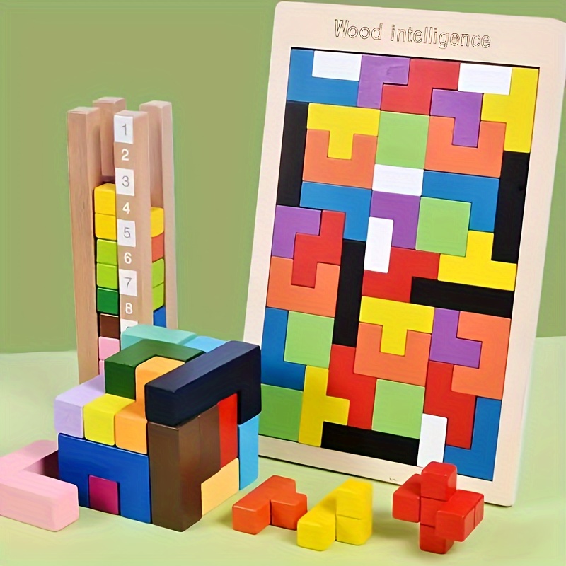 Blocs de construction de puzzle 3D en bois pour l'éducation