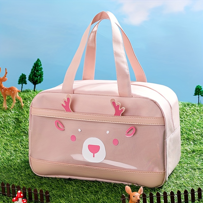 Christmas Deer Lunch Box Bag Waterproof Insulated Picnic Bag