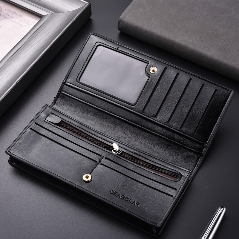 Men's Long Wallet Soft Leather Wallet Plus Large Capacity Mobile Phone Bag