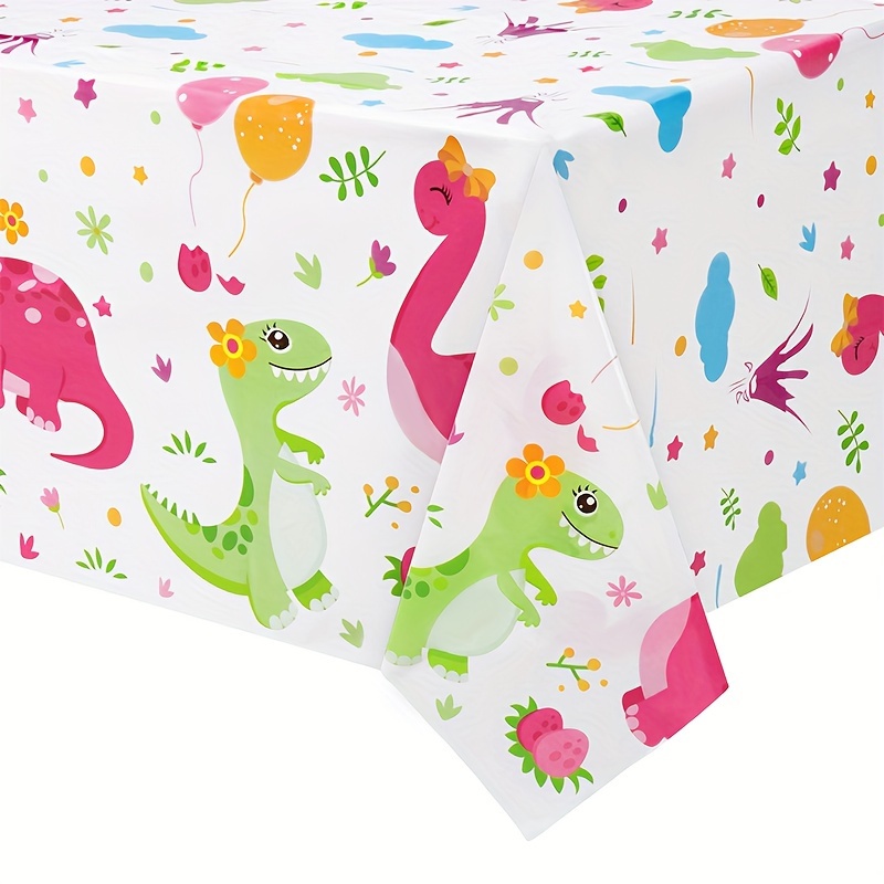 

2pcs, Pink Dinosaur Theme Party Plastic Tablecloth, Full Printed Rectangle Table Cover, Birthday Decor, Birthday Supplies, Party Decor, Party Supplies, Holiday Decor, Holiday Supplies