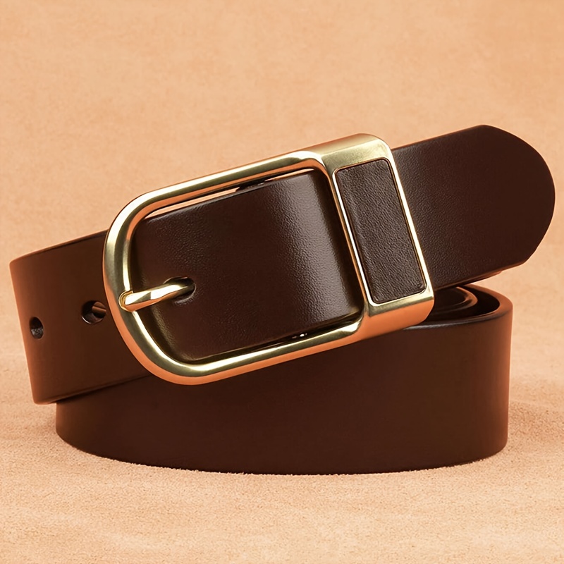 TEMU 1pc Pu Leather Belt With Holes For Men, A Needle Buckle Belt, Suitable For Business And Casual Wear For Young And Middle-aged Men