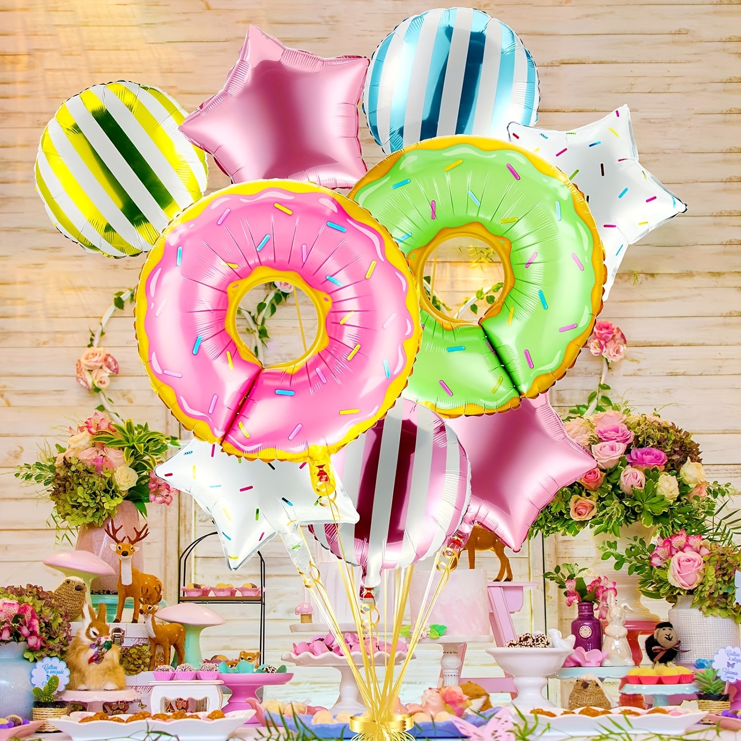 Candy Donut Foil Balloon Set Birthday Party Decor Holiday - Temu