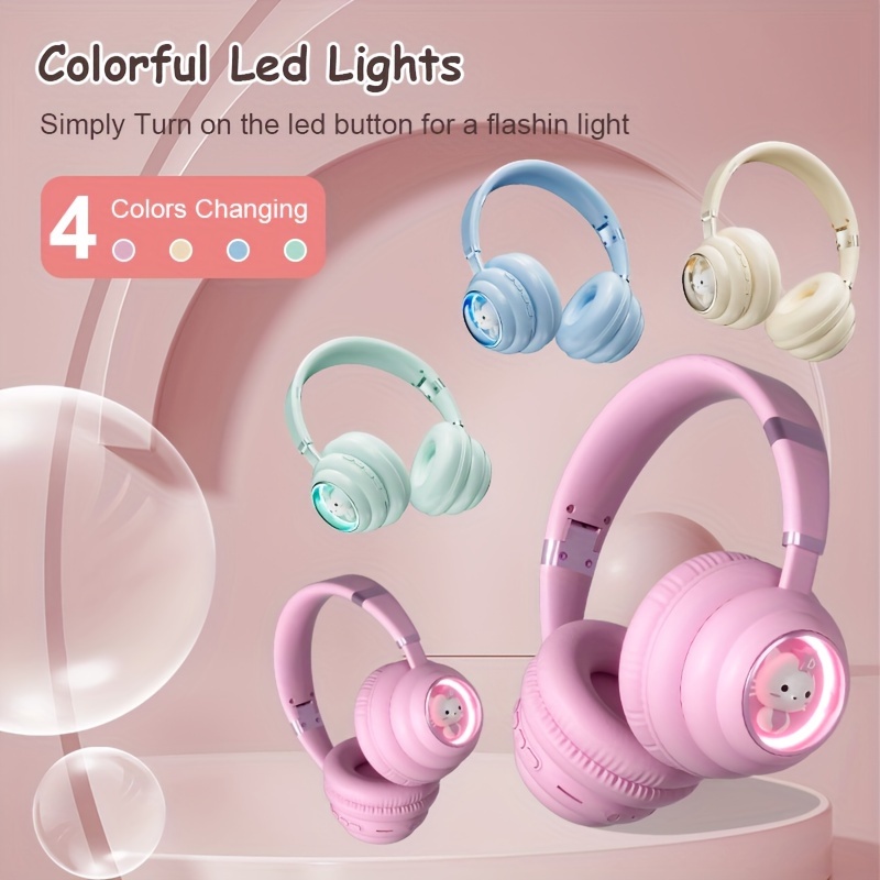 Auriculares Led Rosas Ninos