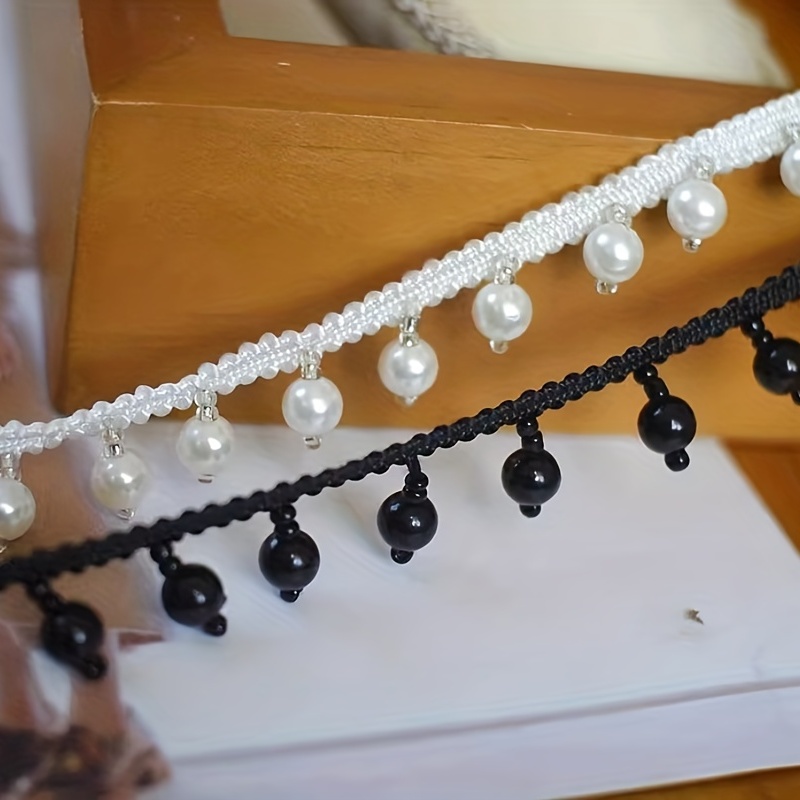 Diy Dress Lace Pearls, Beaded Black Lace Trimming