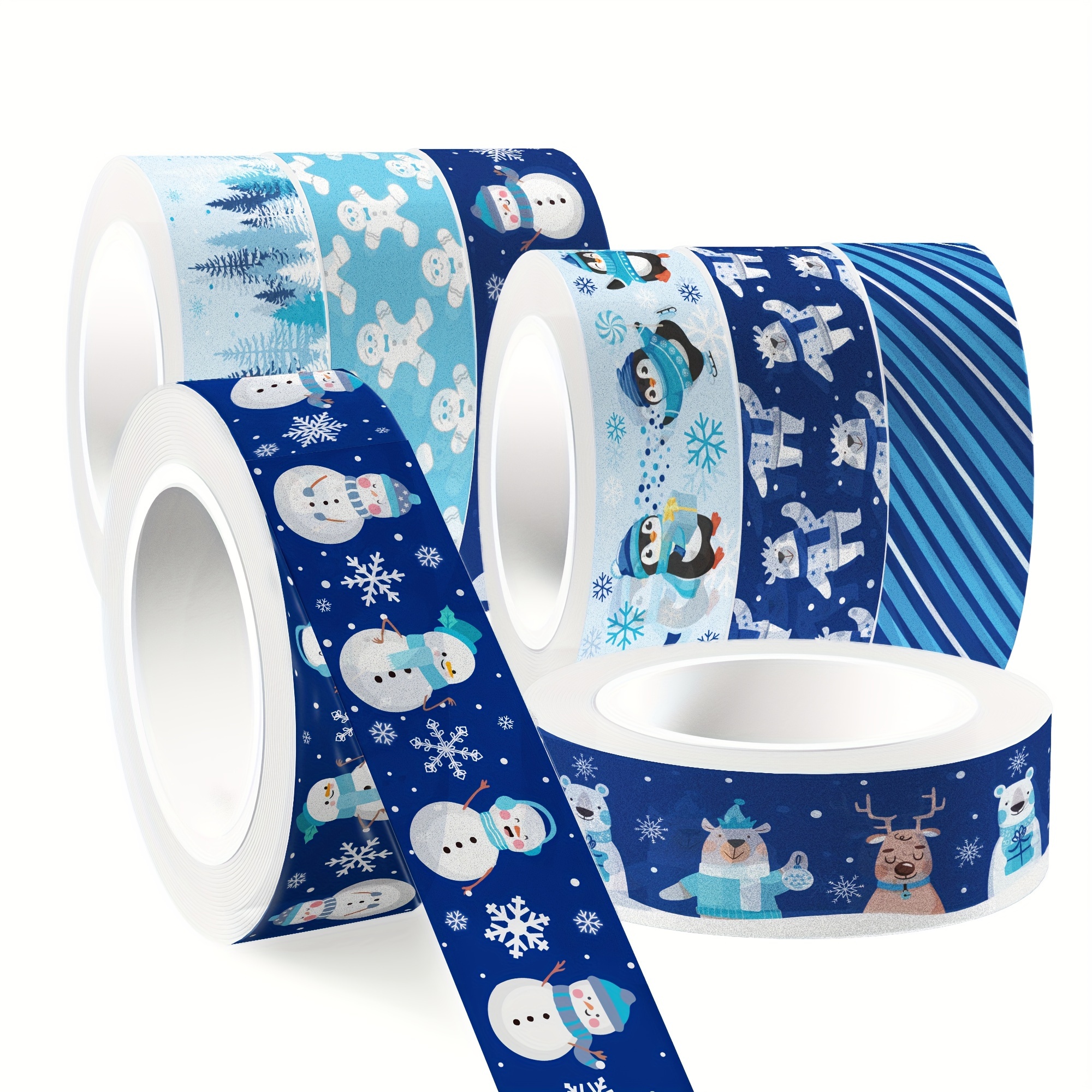 Blue Winter Snowflake Washi, Planner Washi Tapes
