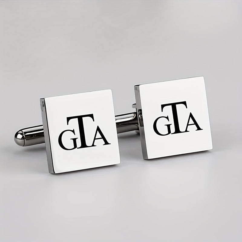  Personalized cufflinks for men, custom engraved