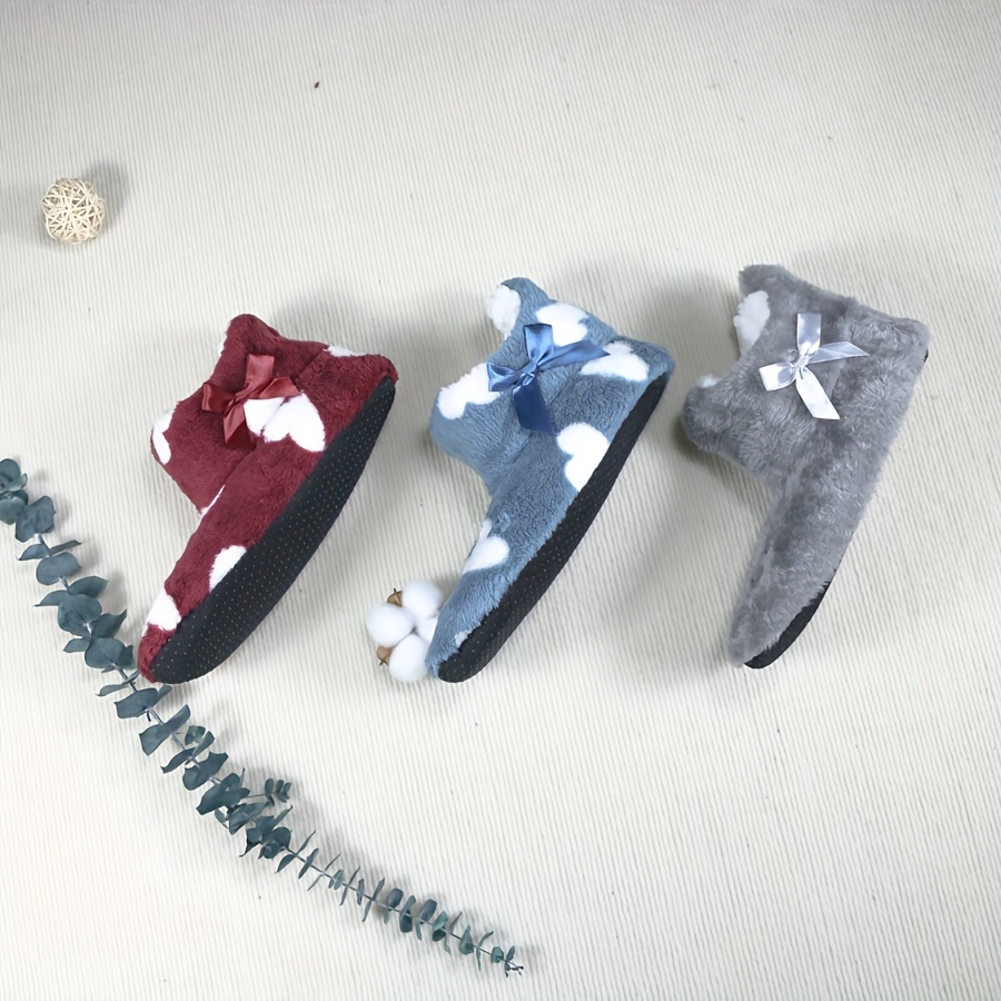 Calcetines difusos con copo de nieve para mujer - acogedores cálidos  coloridos de invierno copo de nieve calcetines para casa