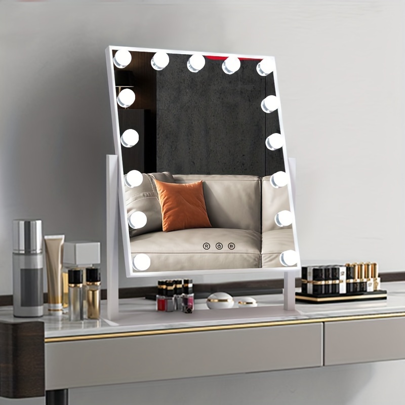 KMASHI Vanity Mirror Lights, LED Makeup Vanity Light Kit with 10 Cosmetic  Dressing Bulb Hollywood Style, USB Power Supply 7000K Dimmable Lighting