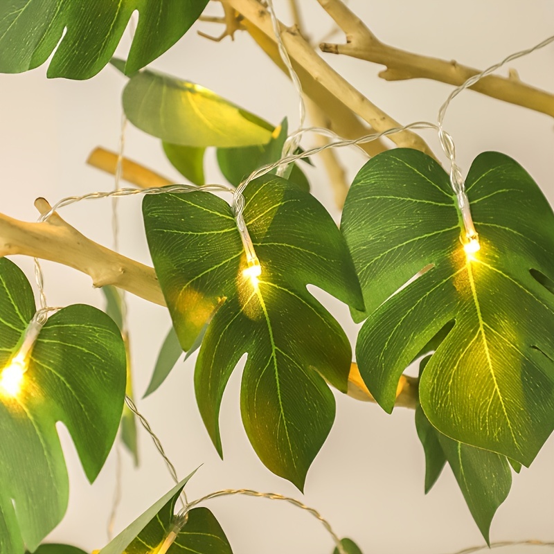 Light Home Led Monstera Leaf String Lights Battery Powered - Temu