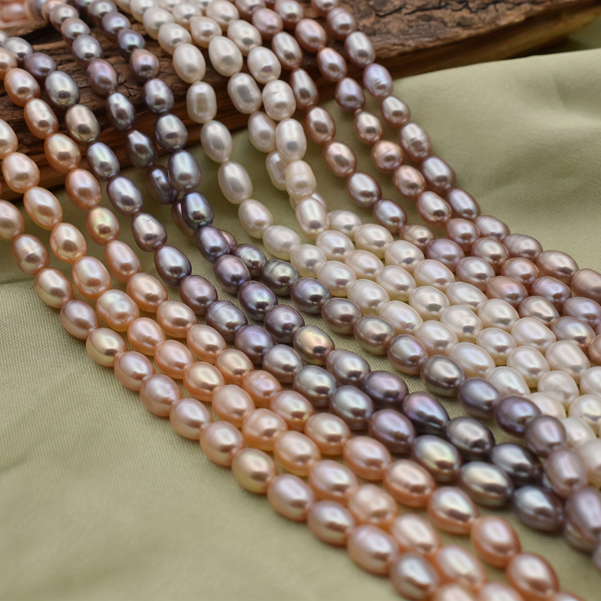 Natural Freshwater Pearl Beads Rice Shaped