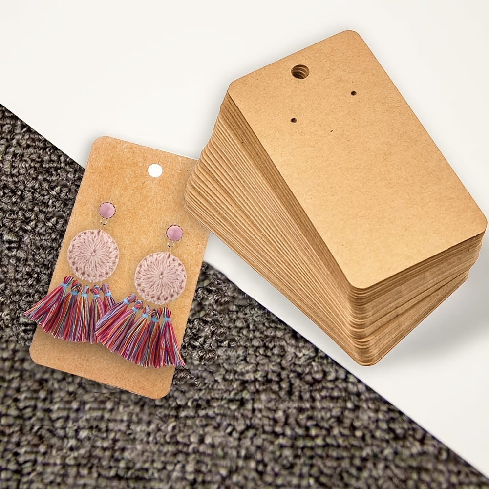50pcs 6x9cm Earring Display Card Blank Kraft Paper Tags for DIY