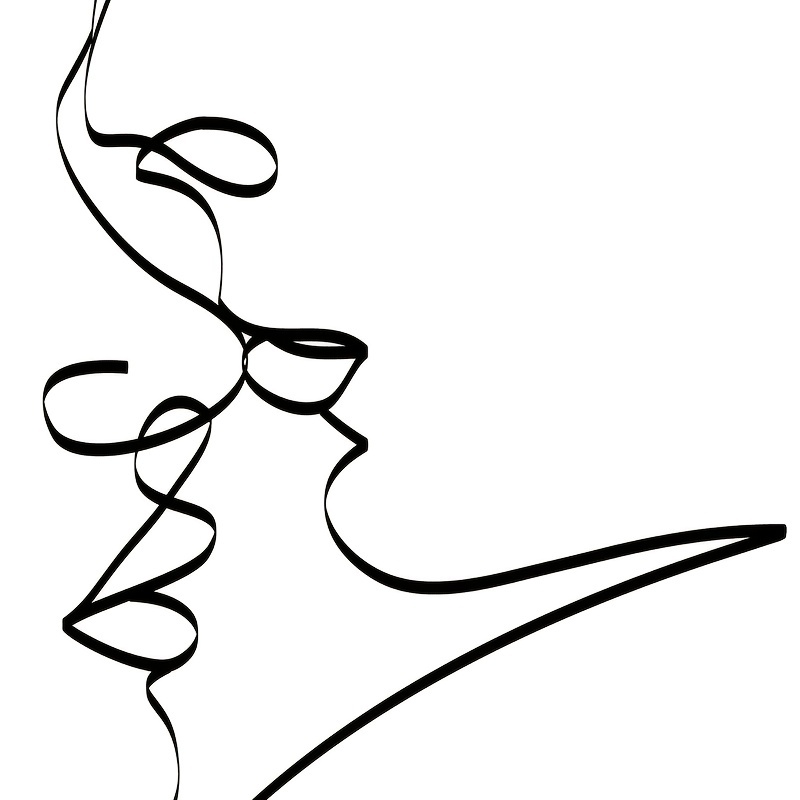 Arte de parede personalizada desenho casal beijo pôster abstrato impressão  em tela preto branco simples pintura decorativa decoração de casa moderna  30x40x6 sem moldura