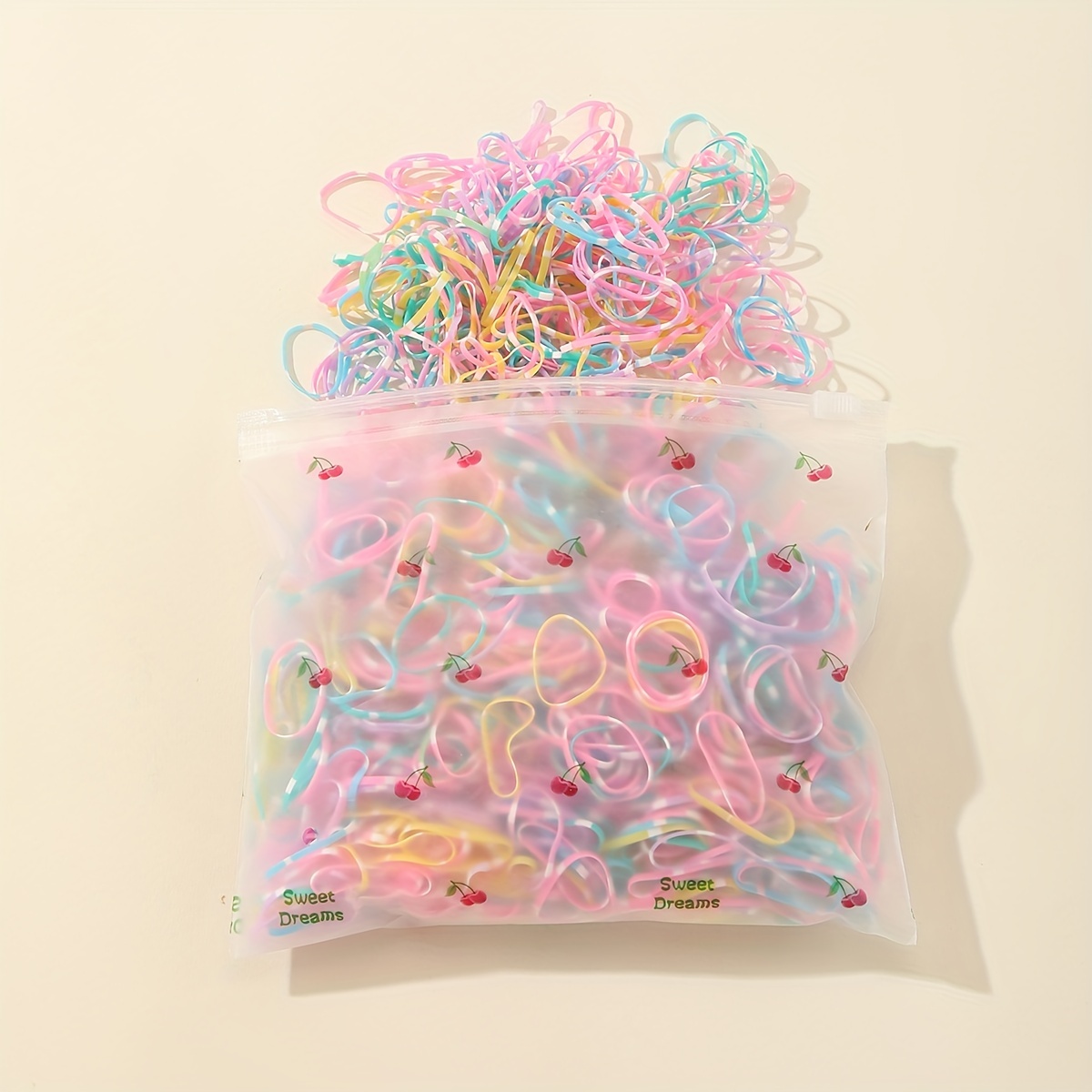 500pcs Cute Fashion Hair Bands Colorful Disposable Hair Ties,Girl Colorful Fashion Disposable Rubber Band Elastic Hair Band,Temu