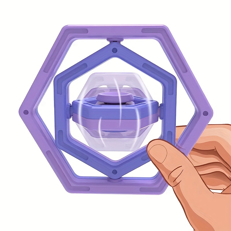 Hexagonal 3D Infinite Flip Finger Gyroscope Decompression Toy