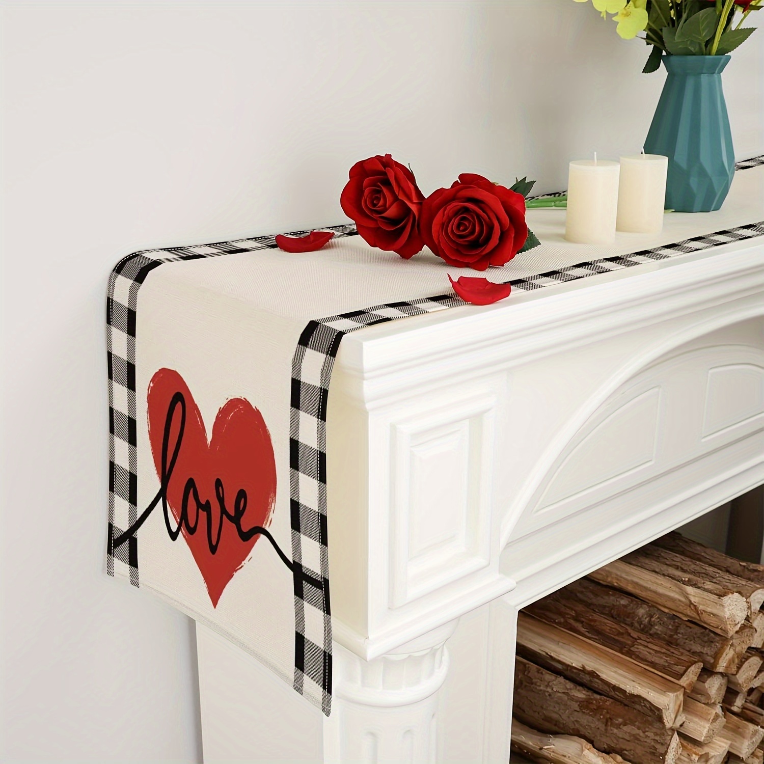 Table Runner Happy Valentines Table Runner Sweet Heart - Temu