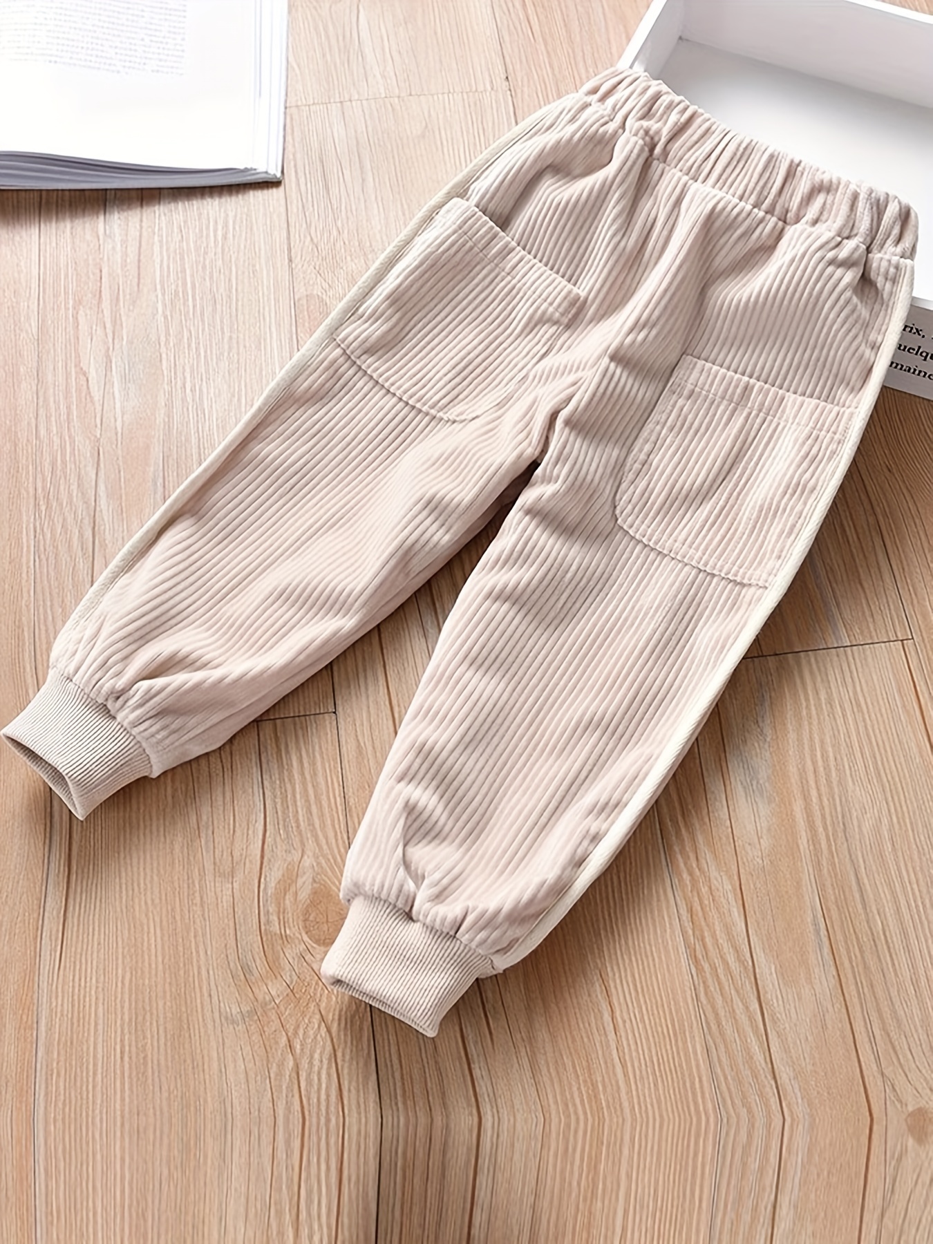 Kid Girls Corduroy Cropped Sweatpants Cotton Comfy Casual - Temu