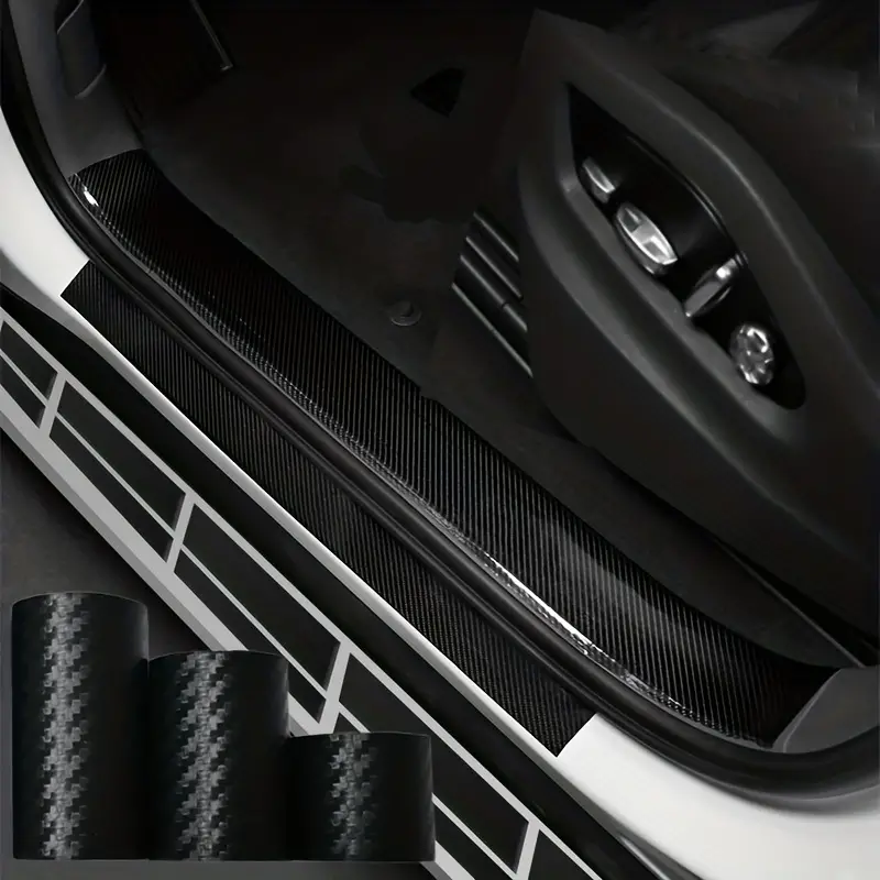 Car Door Anti Collision Strip Sill Strip 5d Carbon Fiber - Temu