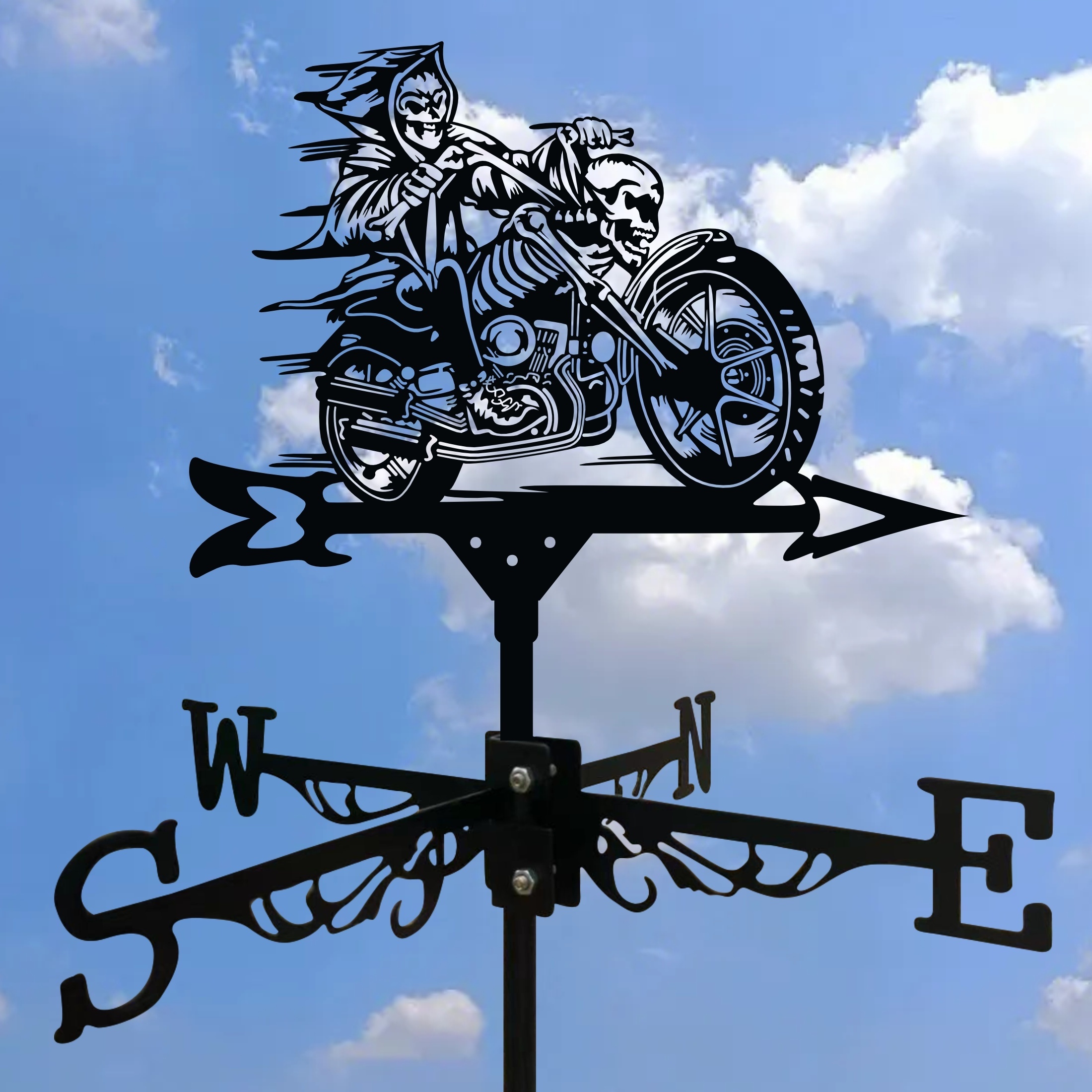 

1pc Wind Vane, Home Decoration, Outdoor Garden Courtyard Metal Painting Outdoor Wrought Iron Crafts, Wind Vane Art Statue Ornaments Decorations