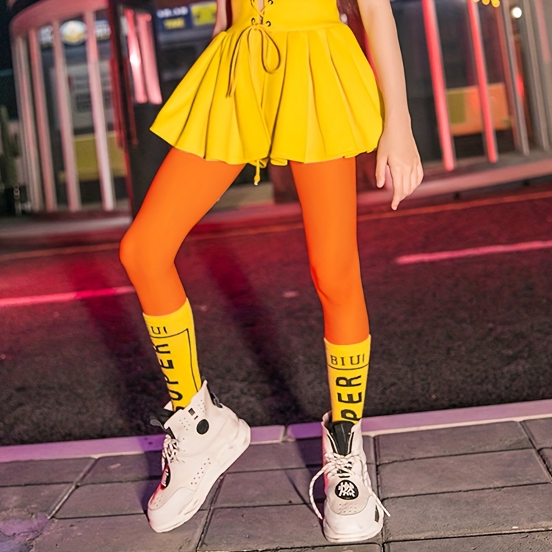 Yellow tights  Yellow tights, Colored tights outfit, Pantyhose fashion