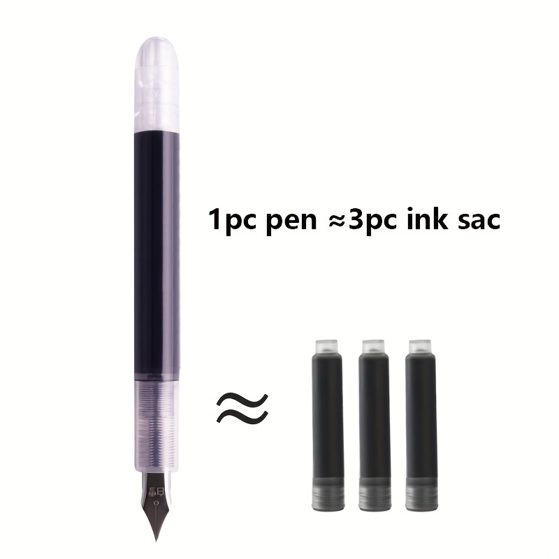 1pc Calligraphy Fountain Pen Small Curved Tip Fountain Pen Transparent Art  Pen Office Supplies, School Supplies, Writing Implements