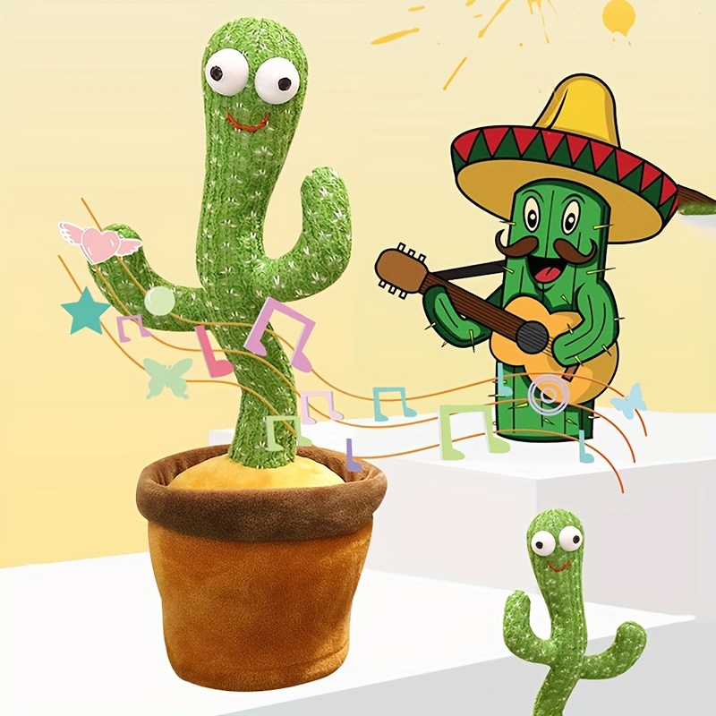 Juguete de cactus altavoz para bebé, canta imitando repetición de
