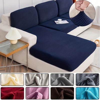1pc Solid Jacquard Sofa Cover Universal Seat Slipcover Elastic Chair Covers Stretch Washable For Living Room Office
