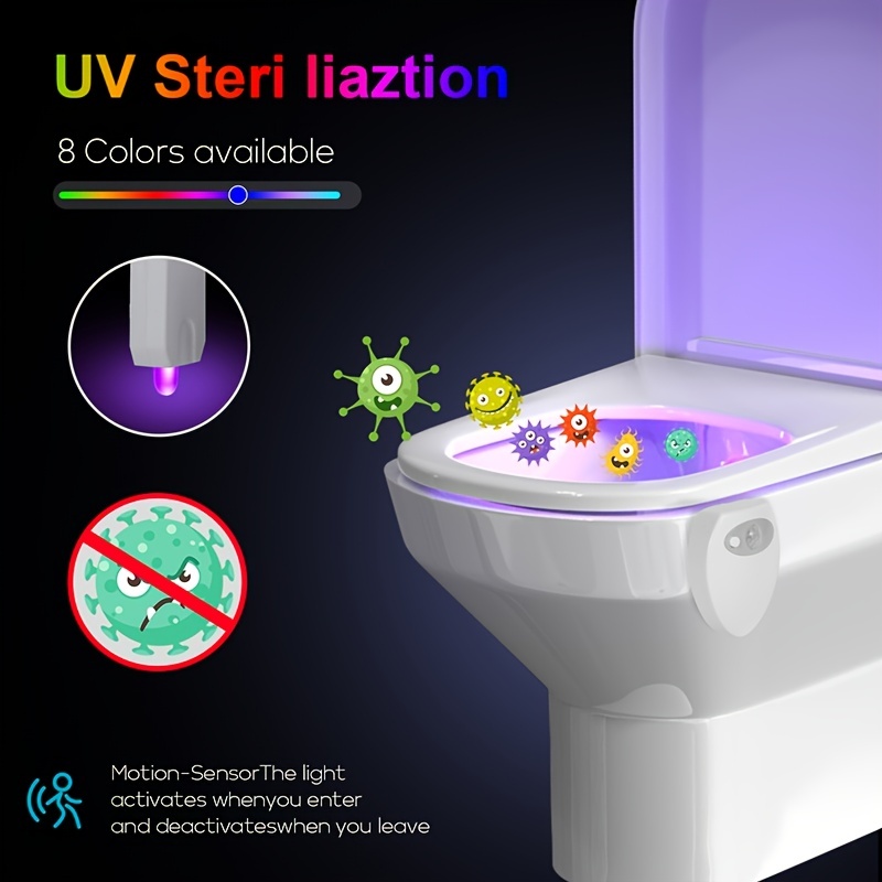 1pc 8 Colors LED Toilet Light, Toilet Sensor Night Light, Toilet Hanging  Light, Human Body Sensor Light, Sensor Activated LED Inside Glow Bowl  Illumin