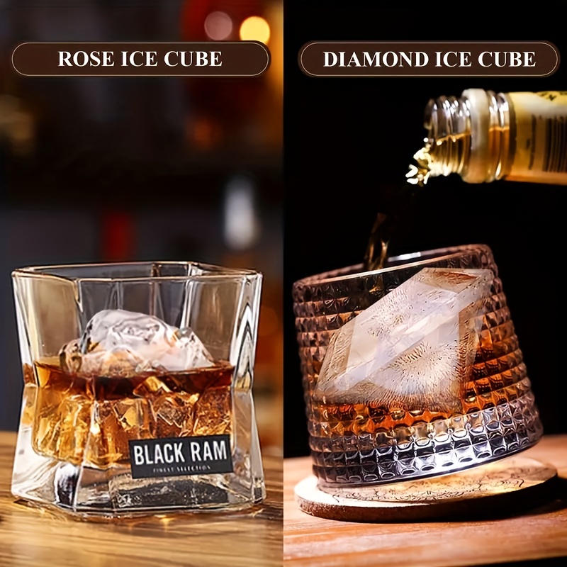 3d Rose, Football, Diamond, And Skull Element Ice Molds -100% Food Grade  Silicone Simple Large Ice Cube Suitable For Freezing Cocktails, Whiskey,  And Fruit Juices - Temu