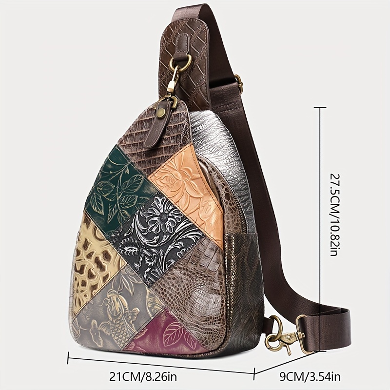 Patchwork sling outlet bag