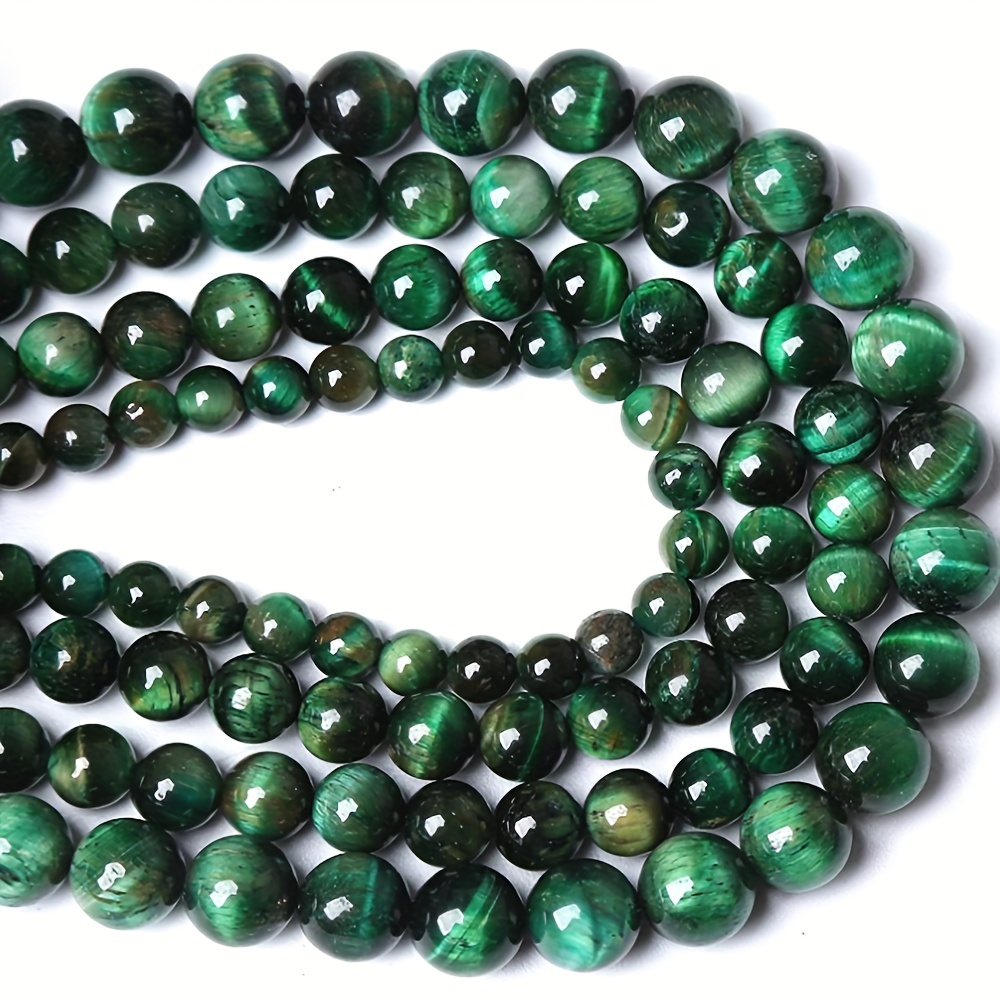 6mm Green Tiger Eye Beads 60 Natural Stone Loose Beads Diy - Temu