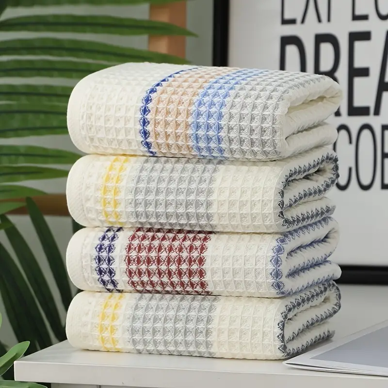 Quick-drying Cotton Waffle Weave Hand Towels - Absorbent And Plush