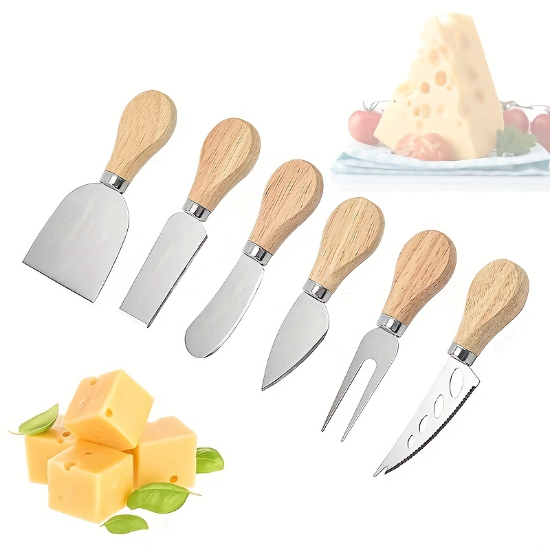 Ensemble de 6 couteaux à fromage avec coffret cadeau, couteaux à fromage en  acier inoxydable, accessoires pour planche à charcuterie, trancheuse à