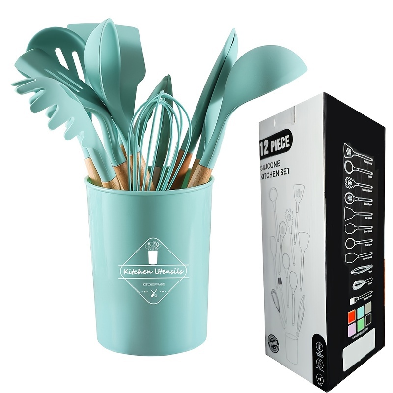 12pcs Silicone Utensils Set with Organizer
