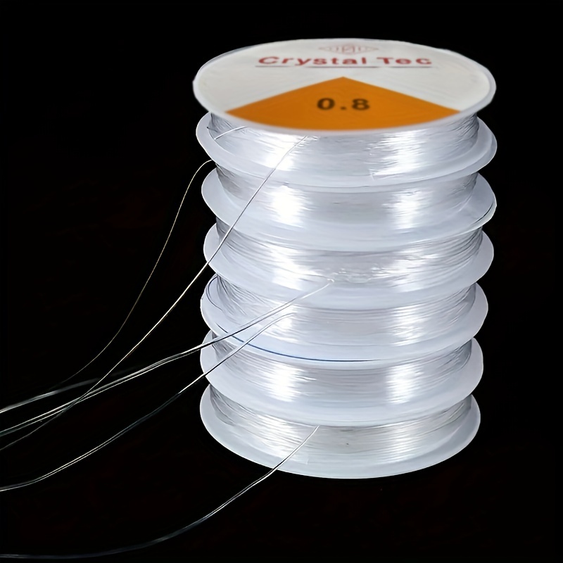 Elastic String Cord, 5 Rolls 0.5-1mm Crystal Clear Stretchy String