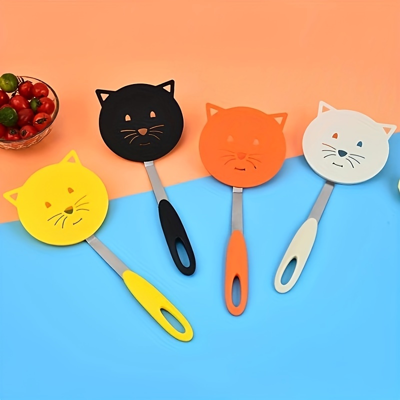 Nylon Turner, Cute Cat Shape Small Heat Resistant Wok Spatula For Non Stick  Cookware With Stainless Steel Bracket For Cooking, Fish, Eggs, Pancakes,  Fried Rice, Kitchen Supplies - Temu