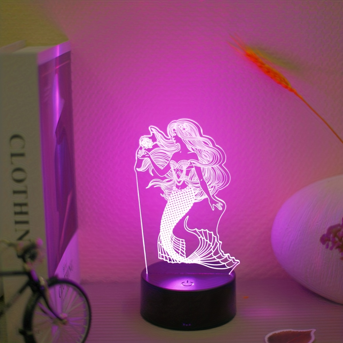 3d Mermaid Night Light With 16 Colors Remote Control Gift - Temu