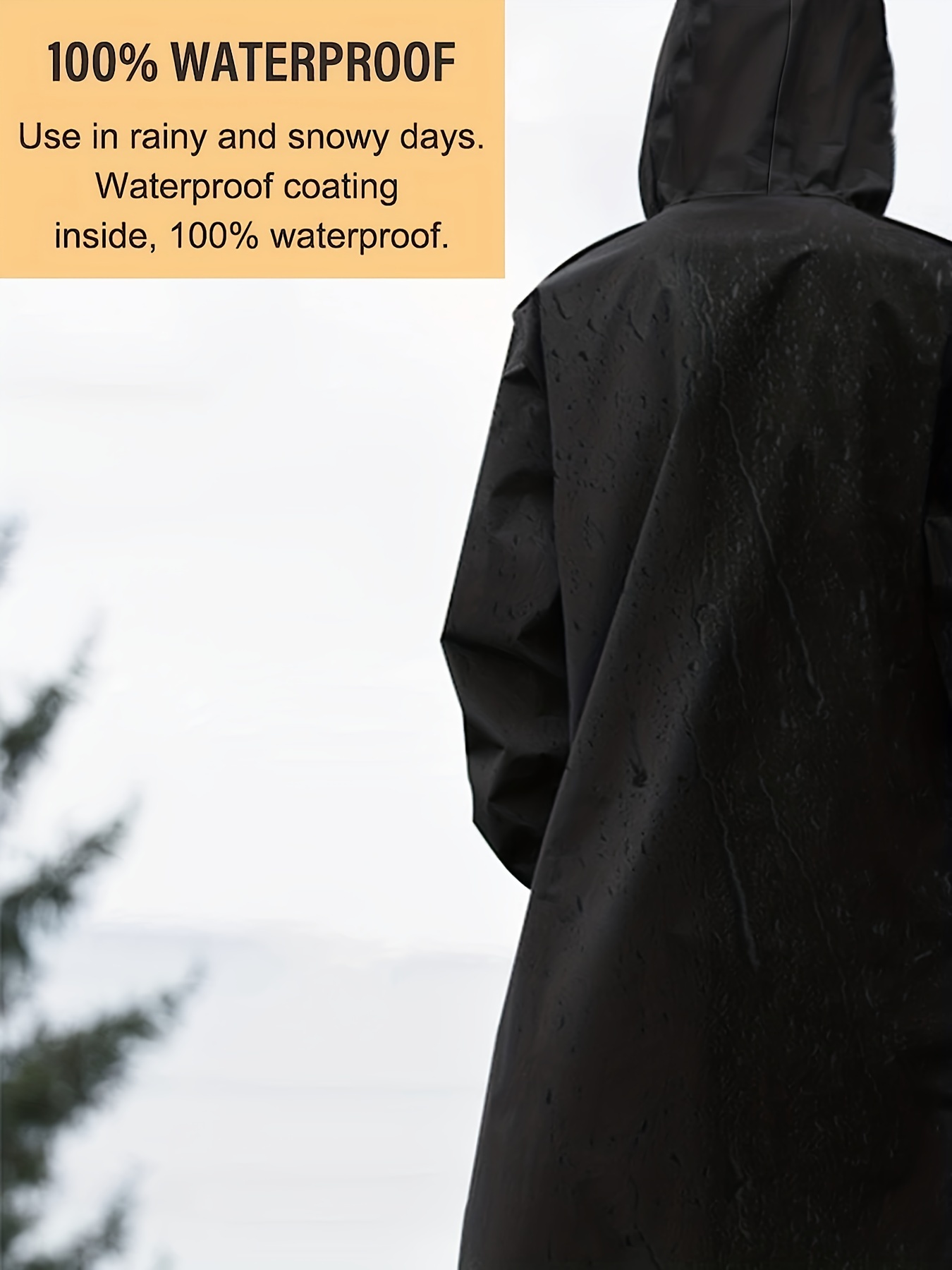 Poncho de lluvia impermeable para mujer, capa impermeable con